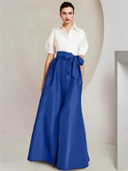 A-Line/Princess Shirt Collar Short Sleeves 2 pieces Mother Of The Bride Dresses by Dreamylily