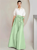 A-Line/Princess Shirt Collar Short Sleeves 2 pieces Mother Of The Bride Dresses by Dreamylily