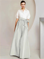 A-Line/Princess Shirt Collar Short Sleeves 2 pieces Mother Of The Bride Dresses by Dreamylily
