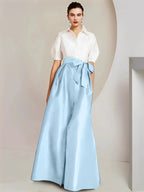 A-Line/Princess Shirt Collar Short Sleeves 2 pieces Mother Of The Bride Dresses by Dreamylily