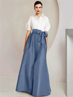 A-Line/Princess Shirt Collar Short Sleeves 2 pieces Mother Of The Bride Dresses by Dreamylily