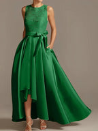 A-Line/Princess Jewel Neck Sleeveless Mother Of The Bride Dresses With Pleats Lace by Dreamylily