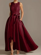 A-Line/Princess Jewel Neck Sleeveless Mother Of The Bride Dresses With Pleats Lace by Dreamylily