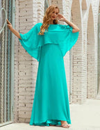 Sunnderly Bridesmaid Dress Women Long Sleeve V-Neck Chiffon Formal Wedding Party Dress SY28018 by numbersea