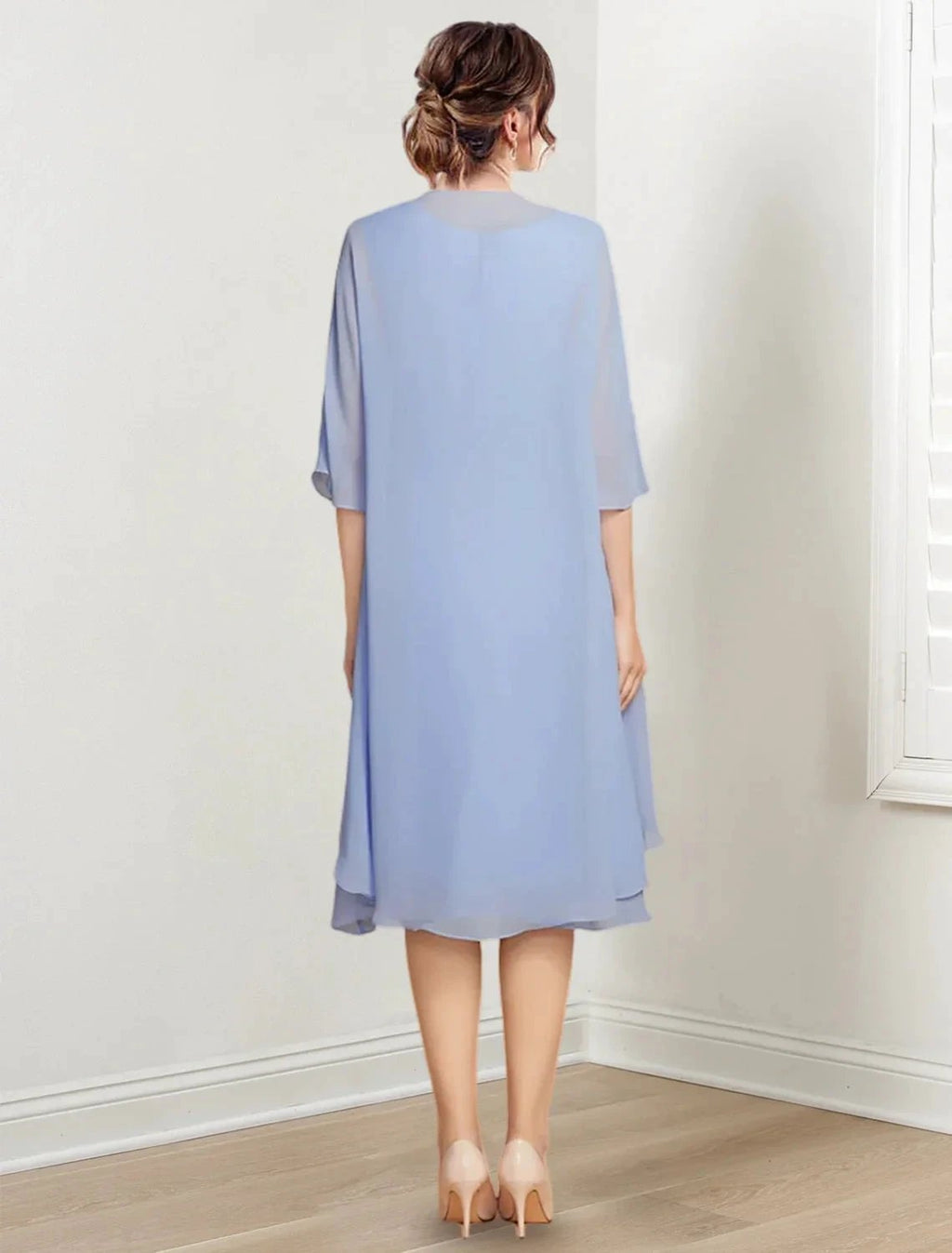 A-Line/Princess Scoop Knee-Length Mother of the Bride Dresses by Dreamylily