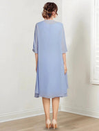A-Line/Princess Scoop Knee-Length Mother of the Bride Dresses by Dreamylily