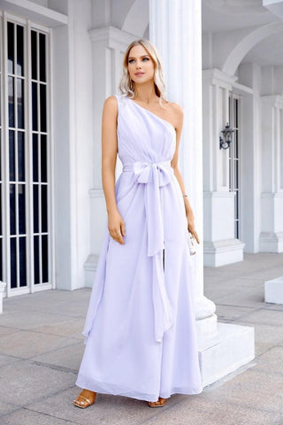 Ladies Chiffon One Shoulder Bridesmaid Evening Dress Wedding Party Evening Dress 28133
