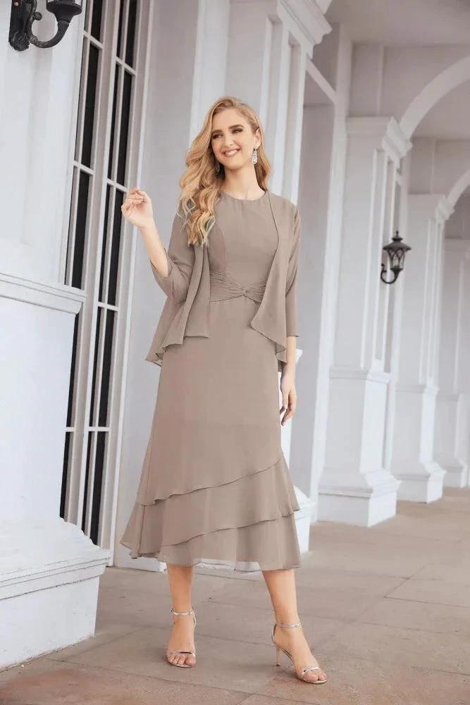 Sunnderly Two-Piece A-line Mother of The Bride Dress Formal Party Gown Dress SY28072 by numbersea