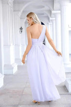 Ladies Chiffon One Shoulder Bridesmaid Evening Dress Wedding Party Evening Dress 28133 by numbersea