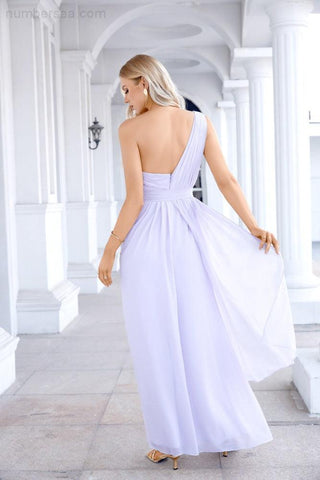 Ladies Chiffon One Shoulder Bridesmaid Evening Dress Wedding Party Evening Dress 28133