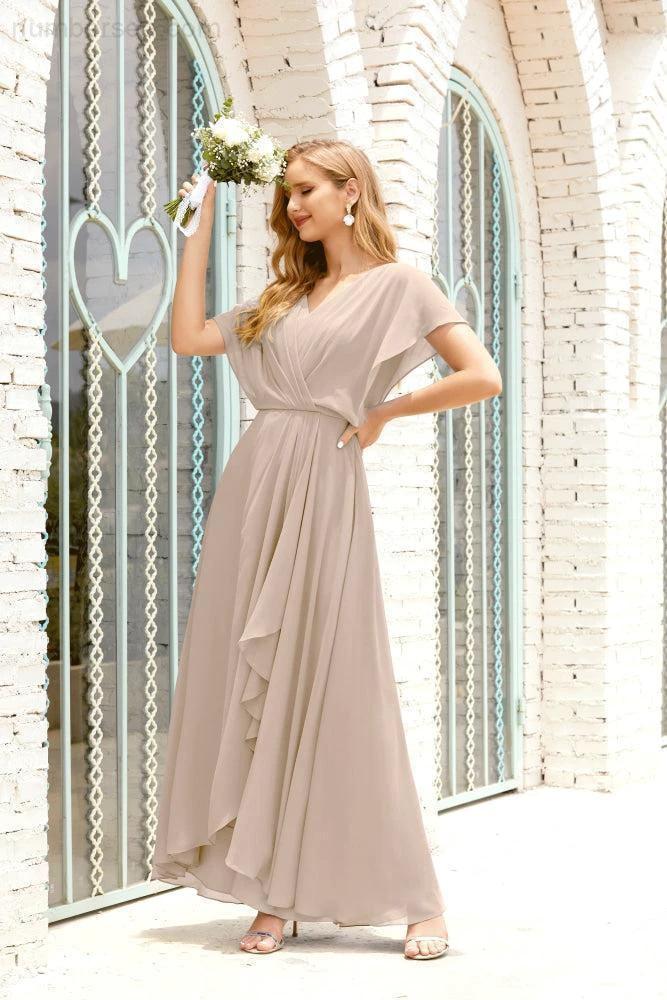 Numbersea Mother of The Bride Dresses Plus Size V-Neck Floor Length Formal Prom Dress for Wedding Guest 28020 by numbersea