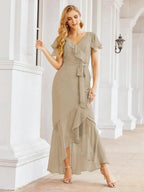 Numbersea Ruffled Bridesmaid Dresses Mermaid Formal Violin Evening Party Prom Gowns 28042 by numbersea