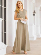 Sunnderly Bridesmaid Dresses Cape Formal Prom Dress Open Back Gowns for Mother of The Bride SY28058 by numbersea