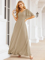 Numbersea Bridesmaid Dresses for Wedding Formal Evening Party Prom Gown with Cape 28050