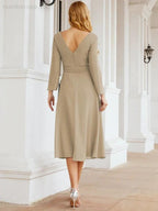 Bridesmaid Dress V-Back Waist Belt Mother of the Bride Wedding Guest SY28031 by numbersea