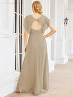 Sunnderly Bridesmaid Dresses Cape Formal Prom Dress Open Back Gowns for Mother of The Bride SY28058 by numbersea