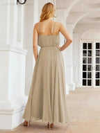 Numbersea Halter Long Bridesmaid Dresses Formal A line Juniors Dress 28029 by numbersea