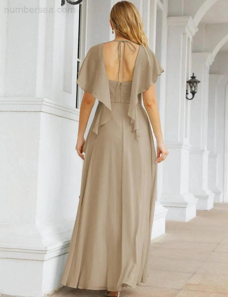 Numbersea Bridesmaid Dresses Backless Formal Prom Gowns for Evening Party Mother of The Bride Dress 28040 by numbersea