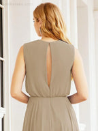 Numbersea Sleeveless Long Bridesmaid Dress A line Formal Evening Prom Gown 28025