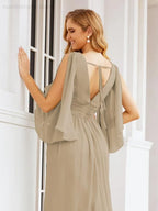 Numbersea Bridesmaid Dresses with Split for Wedding Party Flutter Sleeves 28045 by numbersea