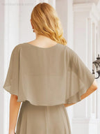 Numbersea Bridesmaid Dresses for Wedding Formal Evening Party Prom Gown with Cape 28050