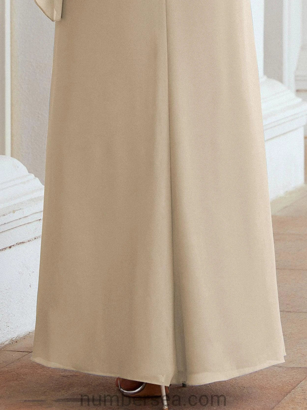 Sunnderly Formal Party Gown Dress Long Mother of The Bride Dresses with Ruffle Cape SY28026 by numbersea