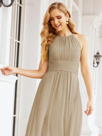 Numbersea Keyhole Bridesmaid Dresses Sleeveless Formal Evening Party Prom Gowns 28043 by numbersea