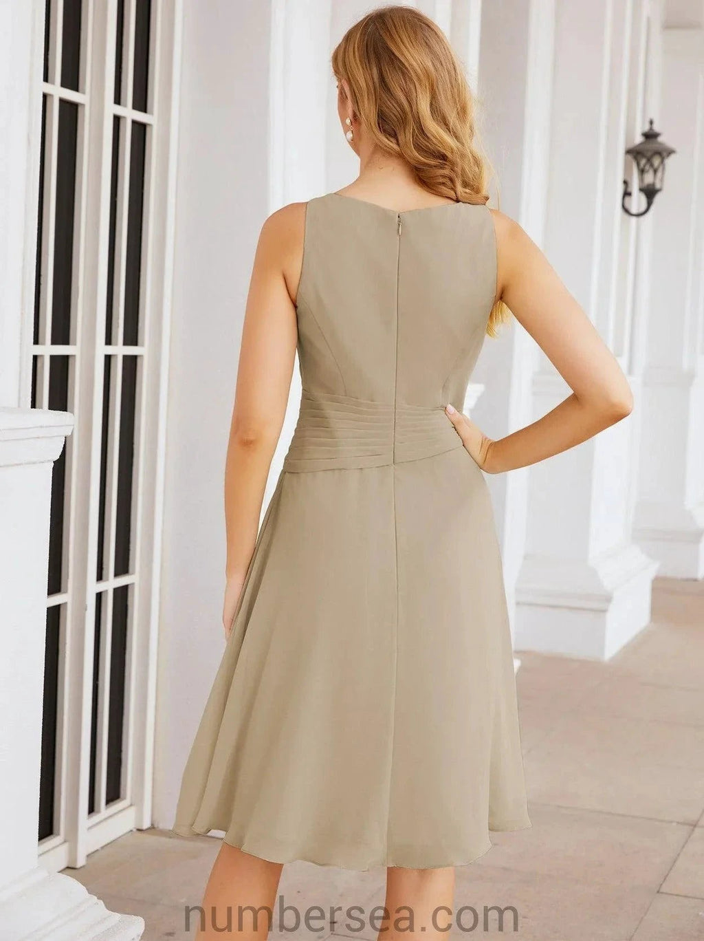 Sunnderly Mother of The Bride Dresses Prom Dress Casual Pleated Dress SY28065 by numbersea