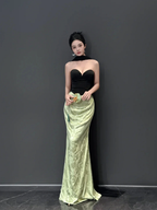 Vintage Strapless Satin Mermaid Prom Dress Long Evening Dress Y8593 by simplepromdress