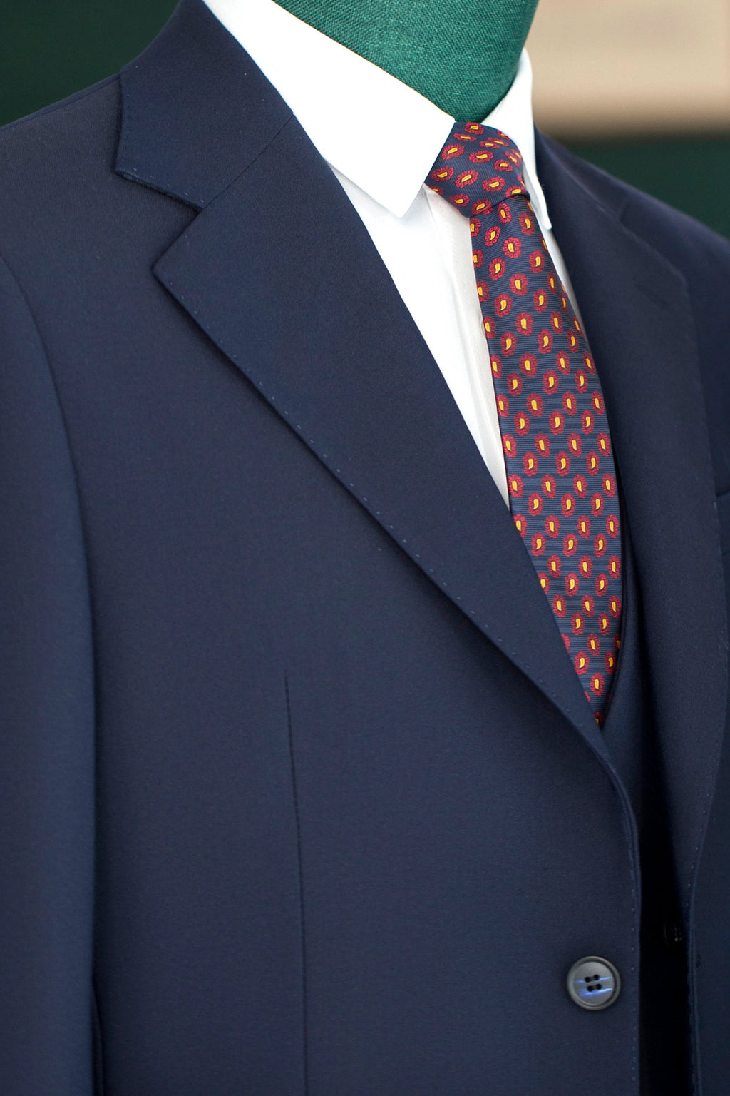 Navy Blue Wool 3-Piece Wedding Suit | Tailored Groom & Groomsmen Attire by 男装