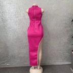 Women's Sexy Shiny Slit Fringe Bandage Dress Elegant Long Evening Dress Y407 by simplepromdress