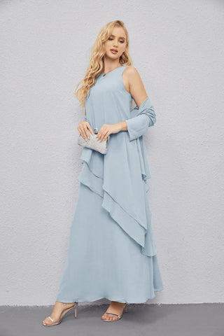Mother of Bride Dresses with Open Front Lightweight Cardigan Formal Prom Gown  28081