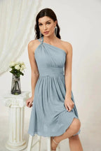 Numbersea Women Chiffon Short One Shoulder Bridesmaid Dress Formal Dresses for Party Homecoming 2804 by numbersea