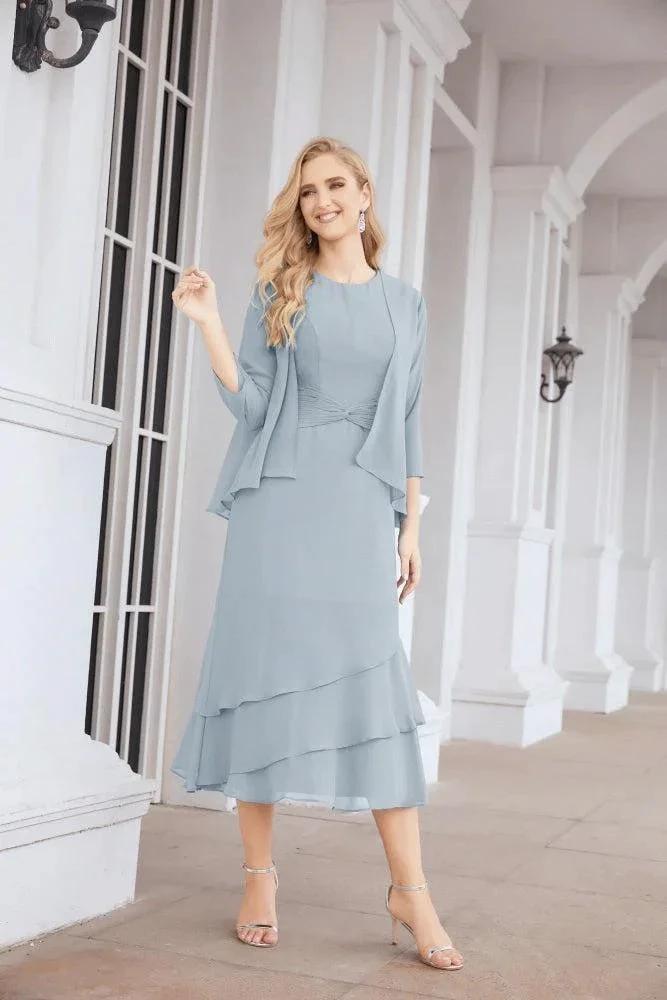 Sunnderly Two-Piece A-line Mother of The Bride Dress Formal Party Gown Dress SY28072 by numbersea