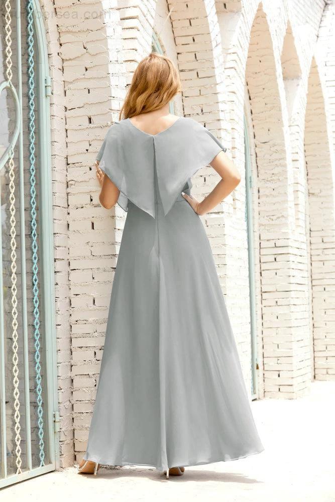 Numbersea Mother of The Bride Dresses Plus Size V-Neck Floor Length Formal Prom Dress for Wedding Guest 28020 by numbersea