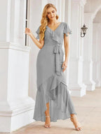 Numbersea Ruffled Bridesmaid Dresses Mermaid Formal Violin Evening Party Prom Gowns 28042 by numbersea