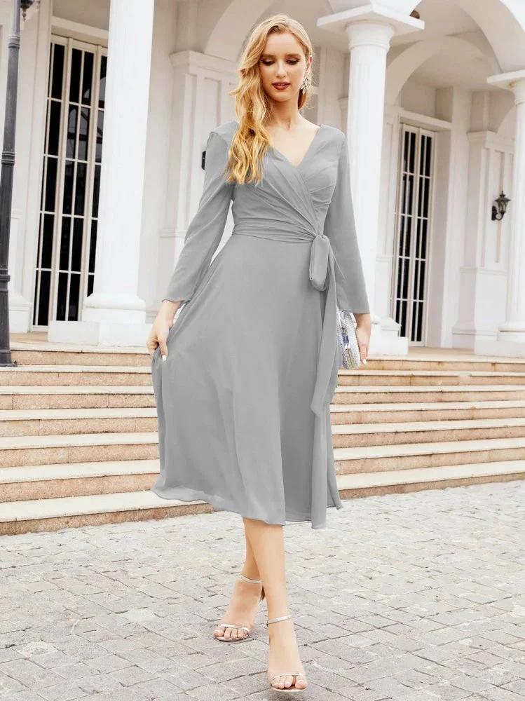 Bridesmaid Dress V-Back Waist Belt Mother of the Bride Wedding Guest SY28031 by numbersea