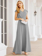 Sunnderly Bridesmaid Dresses Cape Formal Prom Dress Open Back Gowns for Mother of The Bride SY28058 by numbersea