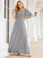 Numbersea Bridesmaid Dresses for Wedding Formal Evening Party Prom Gown with Cape 28050