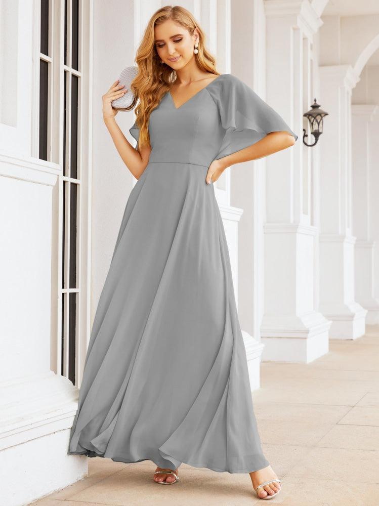 Numbersea Bridesmaid Dresses for Wedding Formal Evening Party Prom Gown with Cape 28050