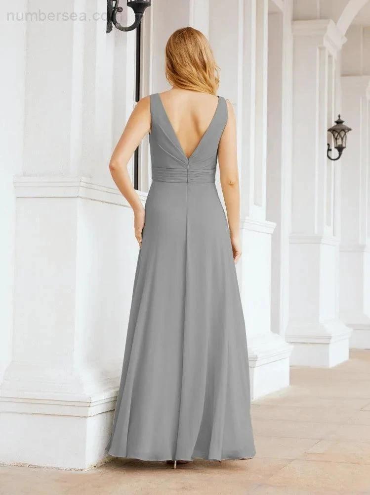 Numbersea Bridesmaid Dresses for Wedding Ruffles Long Formal Prom Gowns 28039 by numbersea
