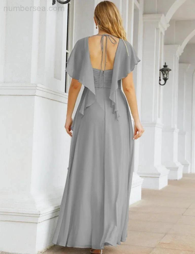 Numbersea Bridesmaid Dresses Backless Formal Prom Gowns for Evening Party Mother of The Bride Dress 28040 by numbersea