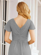 Numbersea Formal Prom Gowns for Mother of The Bride Cap Sleeves Bridesmaid Dress 28047 by numbersea