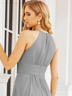 Numbersea Keyhole Bridesmaid Dresses Sleeveless Formal Evening Party Prom Gowns 28043 by numbersea