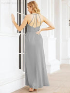 Numbersea Spaghetti Strap Bridesmaid Dresses V-Neck Long A-Line Formal Prom Gowns 28063 by numbersea