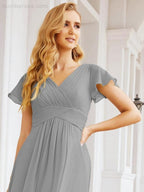 Numbersea Formal Prom Gowns for Mother of The Bride Cap Sleeves Bridesmaid Dress 28047 by numbersea