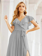 Bridesmaid Dresses with Flutter Sleeves Formal Evening Party Prom Gowns 28044 by numbersea