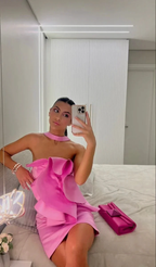 Pink Strapless Homecoming Dress Cute Party Dress Y2206 by simplepromdress