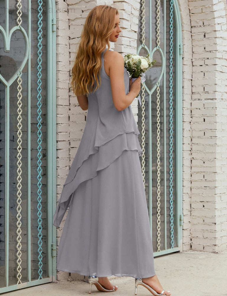 Chiffon Long Plus Size Mother of Bride Dresses Formal Bridesmaid Prom Gown SY28019