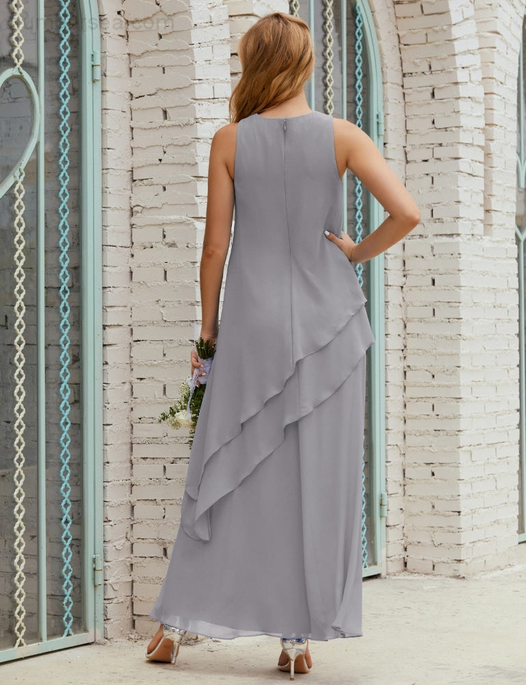 Chiffon Long Plus Size Mother of Bride Dresses Formal Bridesmaid Prom Gown SY28019